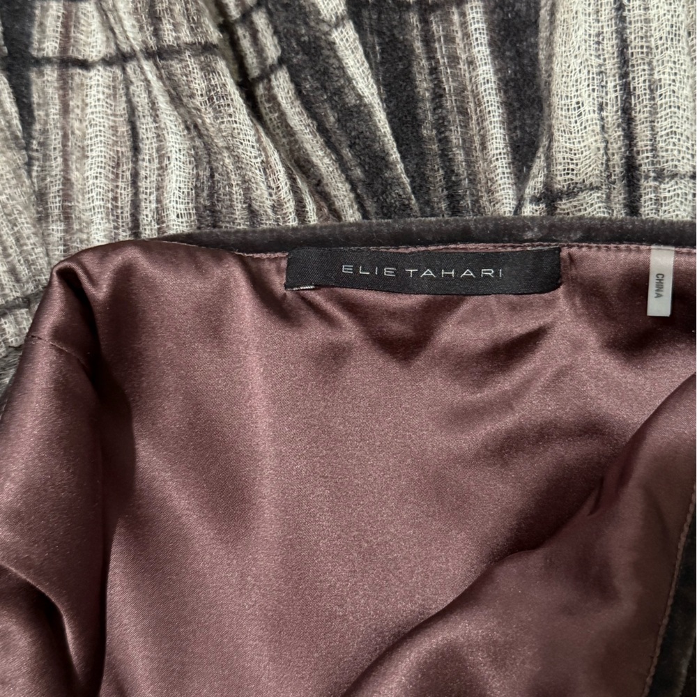 Elie Tahari Brown and Beige Belted Plaid Skirt - Size 12 - NWOT - Picture 7 of 9